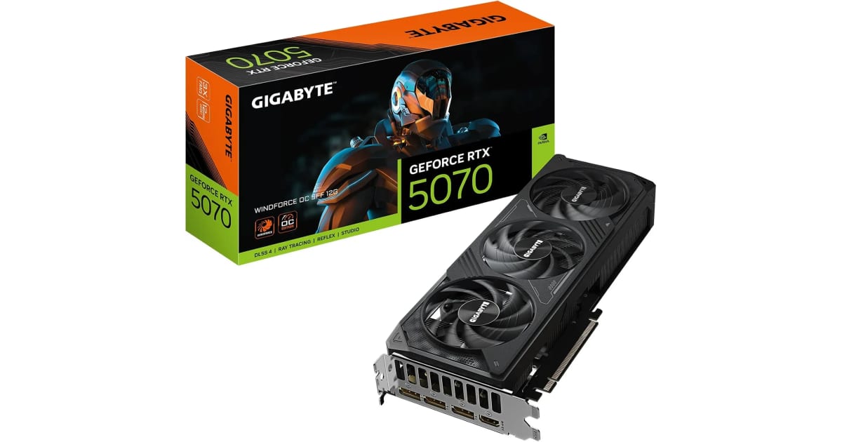 Tarjetas Gráficas (GPU) Gigabyte RTX 5070 TI WINDFORCE OC SFF 16GB NEGRA