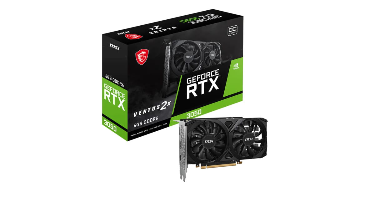 Tarjetas Gráficas (GPU) GEFORCE RTX 3050 MSI VENTUS 2X XS 6GB