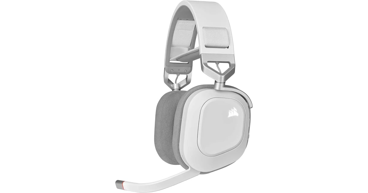 Headset CORSAIR HS80 RGB WIRELESS WHITE